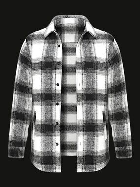 🚹 S/M/L/XL — Victorious Men's Felted Plaid Shacket/Overshirt